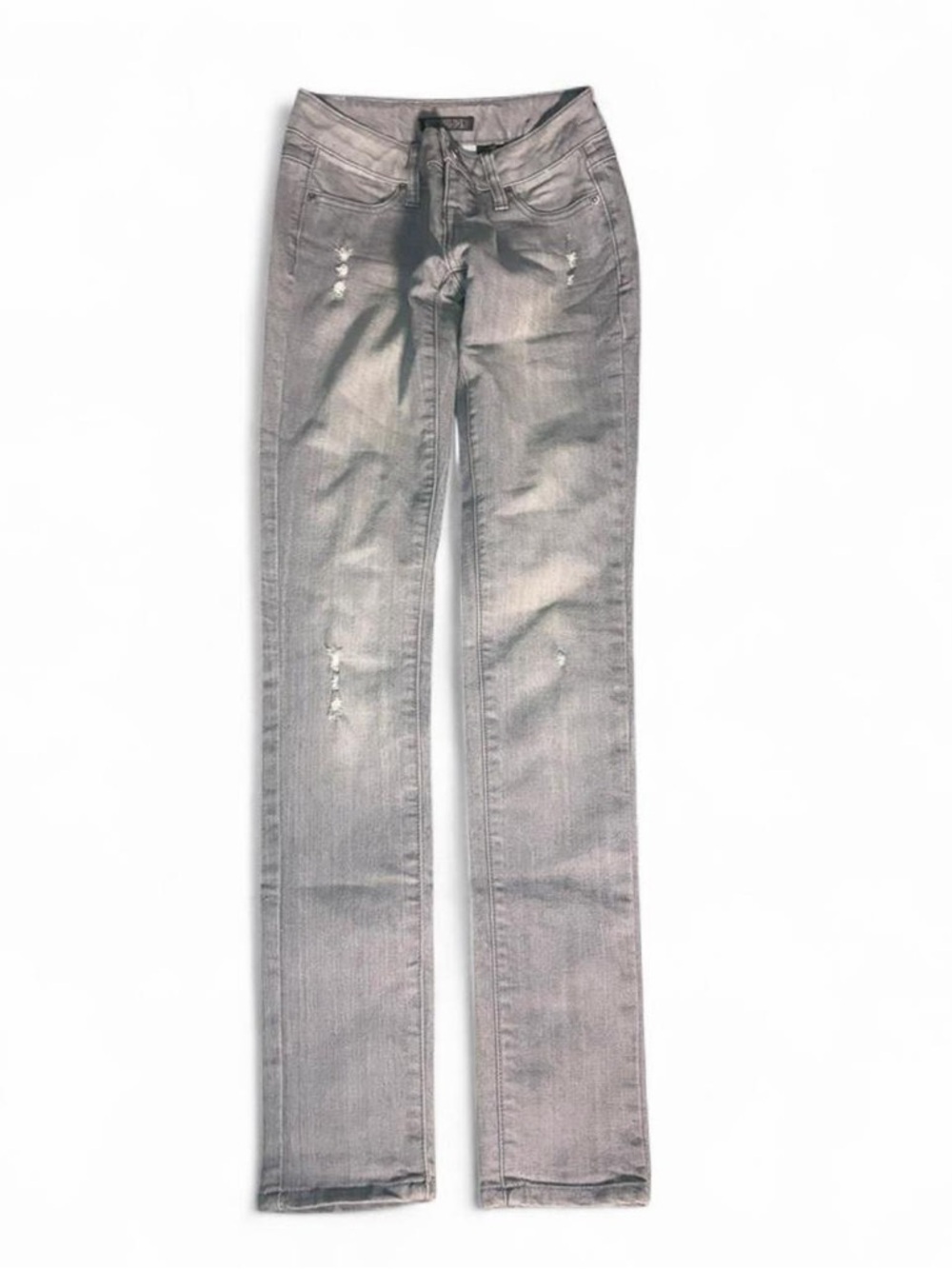 Vintage Y2K Gray Distressed Low Rise Skinny Jeans
